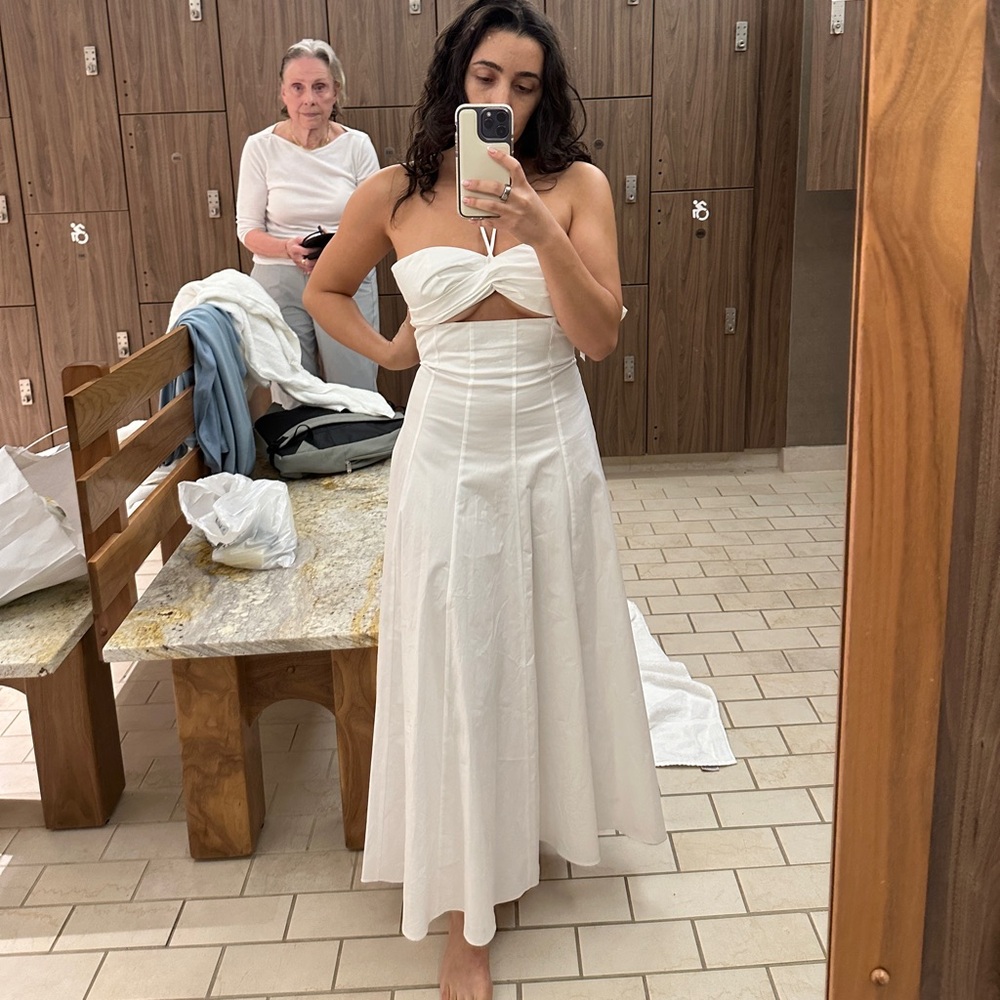 Oscar de la Renta - White/Ivory Midi Dress Size 2